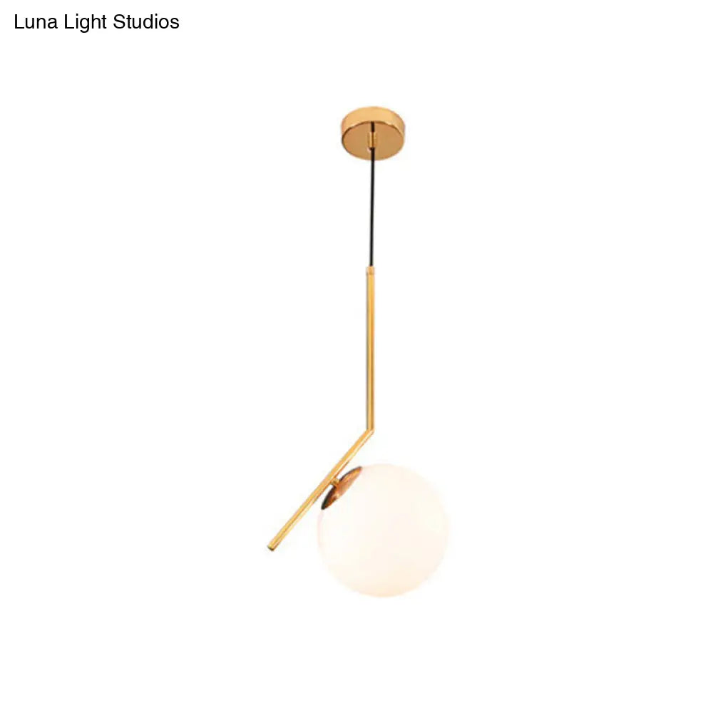 Mid Century Modern Glass Pendant Light Fixture - Stylish & Serene Bedroom Illumination Gold