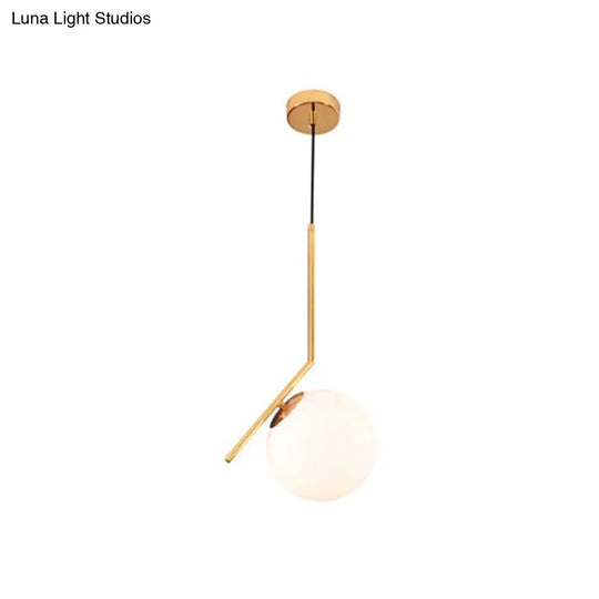 Mid Century Modern Glass Pendant Light Fixture - Stylish & Serene Bedroom Illumination Gold