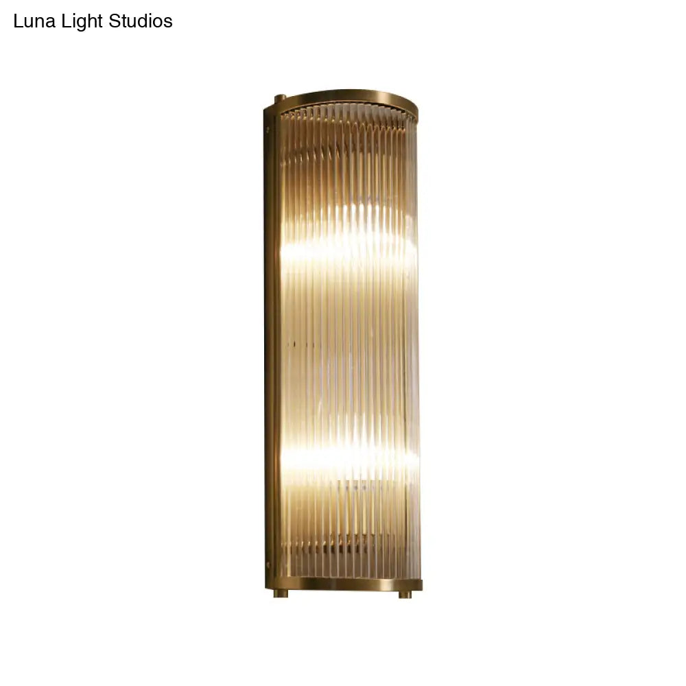 Mid-Century Semi Cylindrical Wall Light With Brass/Black Finish Metal 1/2-Head Mounted Fixture