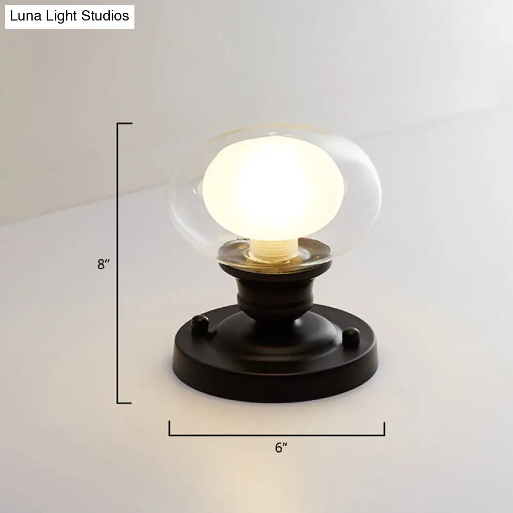 Mini Ball Black Ceiling Flush Mount Light With Dual Blown Glass For Simple And Elegant 1 - Light