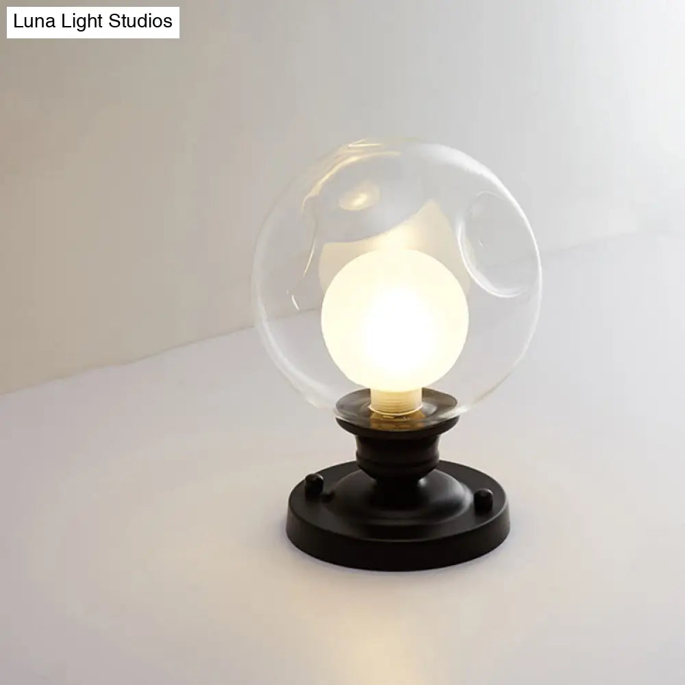 Simple Black Dual Blown Glass Flush Mount Ceiling Light - Mini Ball Design / Concave