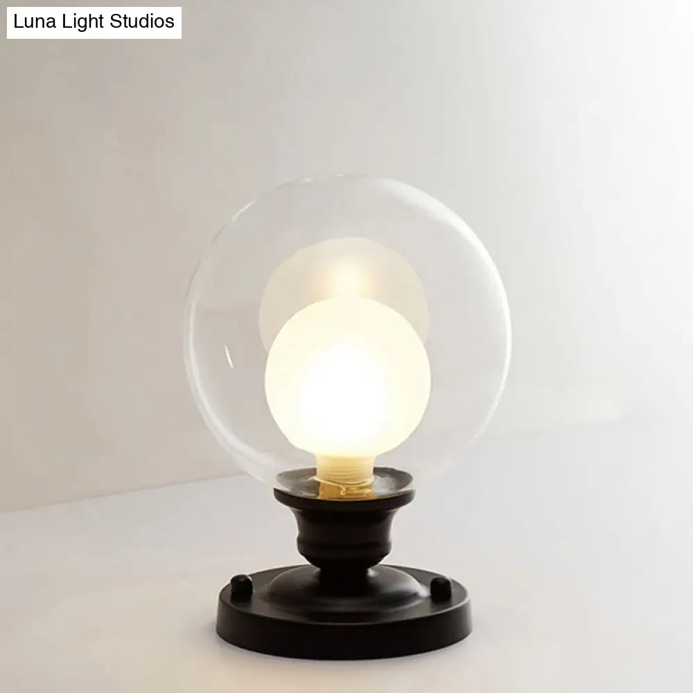 Simple Black Dual Blown Glass Flush Mount Ceiling Light - Mini Ball Design / Globe