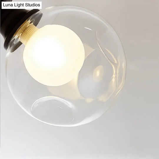 Mini Ball Black Ceiling Flush Mount Light With Dual Blown Glass For Simple And Elegant 1 - Light