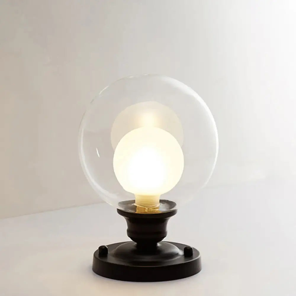 Mini Ball Black Ceiling Flush Mount Light With Dual Blown Glass For Simple And Elegant 1 - Light