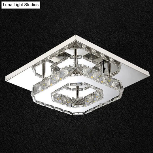 Mini Crystal-Encrusted Led Ceiling Light For Bedroom