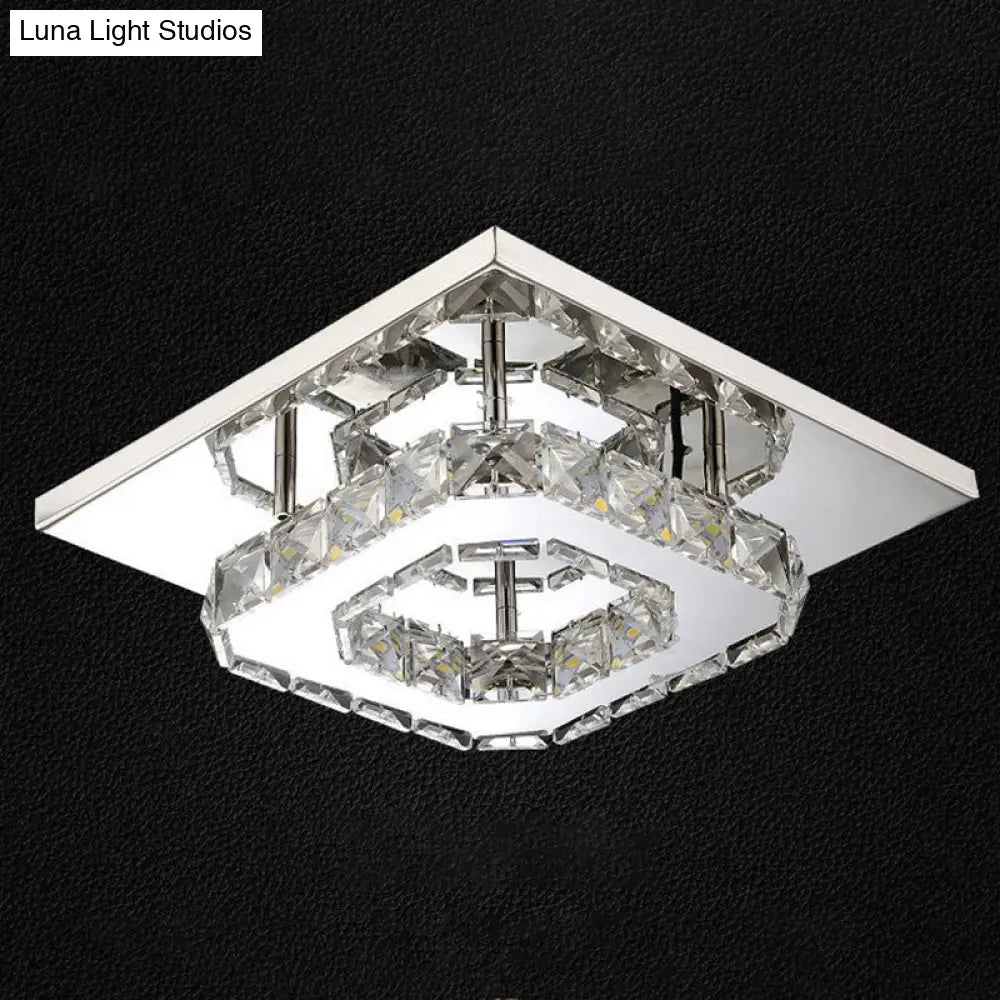 Mini Crystal - Encrusted Led Ceiling Light For Bedroom