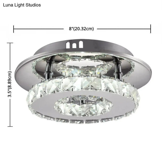 Mini Crystal-Encrusted Led Ceiling Light For Bedroom