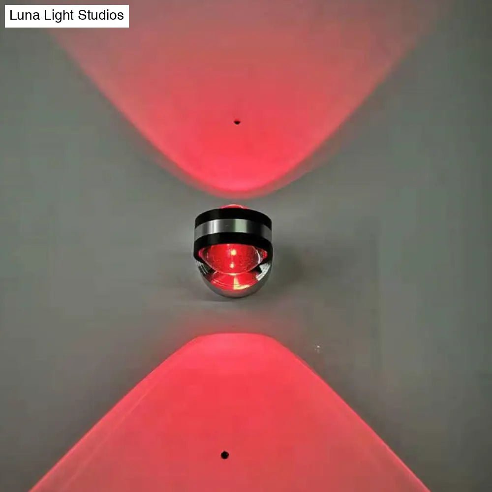 Mini Crystal Led Wall Lamp: Minimalist Chrome Sconce For Bedroom Blue/Purple/Red Light