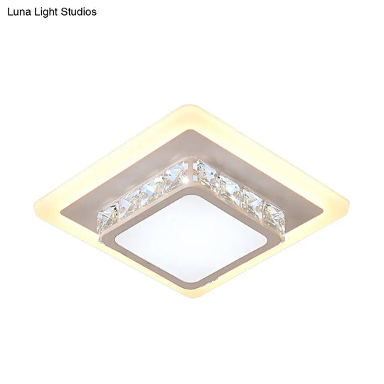 Mini Led Crystal Flush Mount Light For Elegant Corridors - Simplicity In Ceiling Lighting