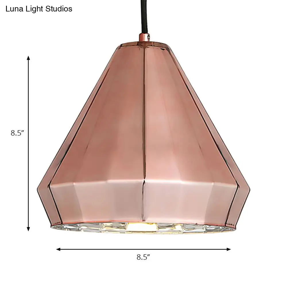 Mini Rose Gold Pendant Light For Bar Counter - Post Modern Metal Ceiling Lamp