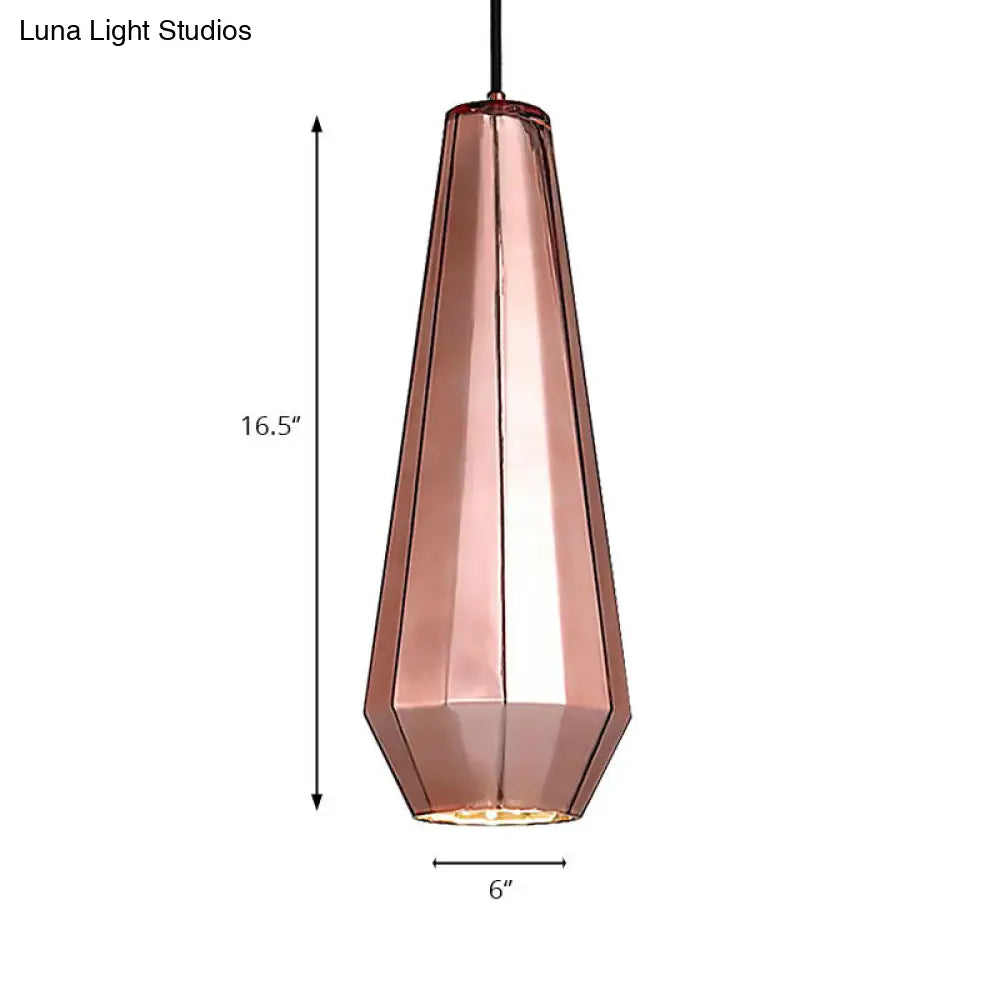 Rose Gold Mini Pendant Light - Modern Metal Ceiling Lamp For Bar Counter