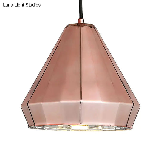 Rose Gold Mini Pendant Light - Modern Metal Ceiling Lamp For Bar Counter