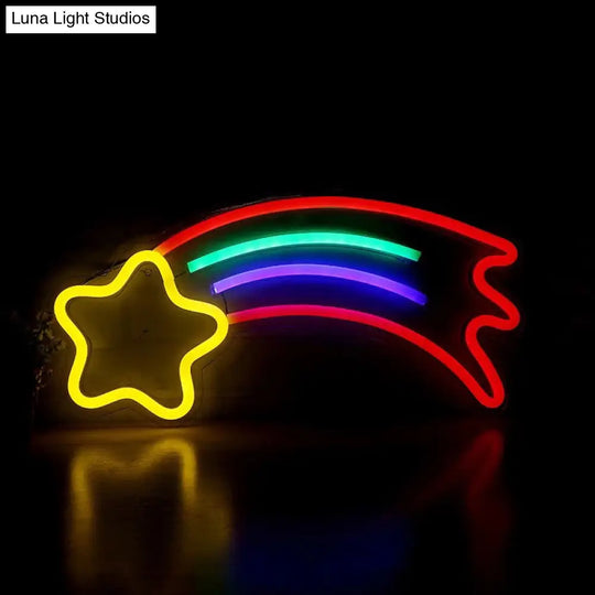 Mini Shooting Star Night Lamp - Cartoon Style Usb Led Nightstand Light