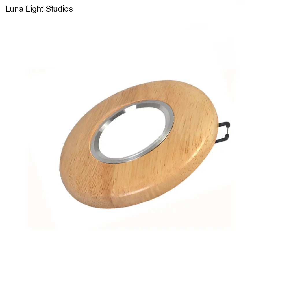 Mini Wood Flush Mount Led Ceiling Lamp In Warm/White Light For Simplicity And Elegance Living Rooms