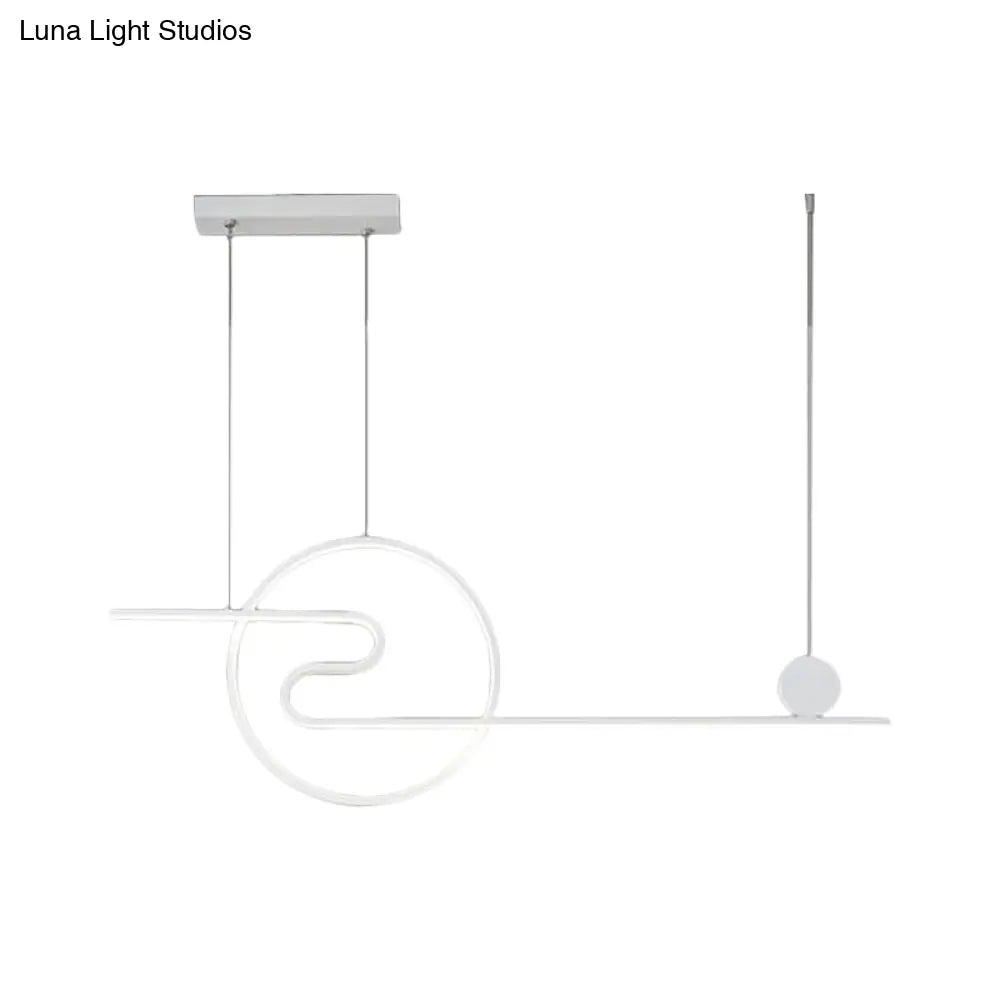 Minimal Acrylic Linear Led Island Light With Sun And Cloud Design - Warm/White Black/White/Gold