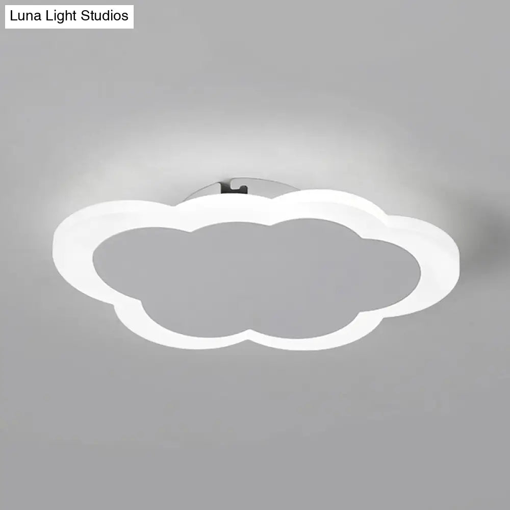 Minimal Cloud - Shaped Led Ceiling Lamp - Acrylic White Flushmount Light For Porch And Dining Room