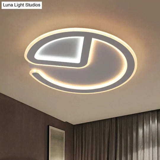Minimal Flush Mount Led Ceiling Light Fixture - 16/19.5 Dia Thin Acrylic Grey Warm/White / 16 Warm