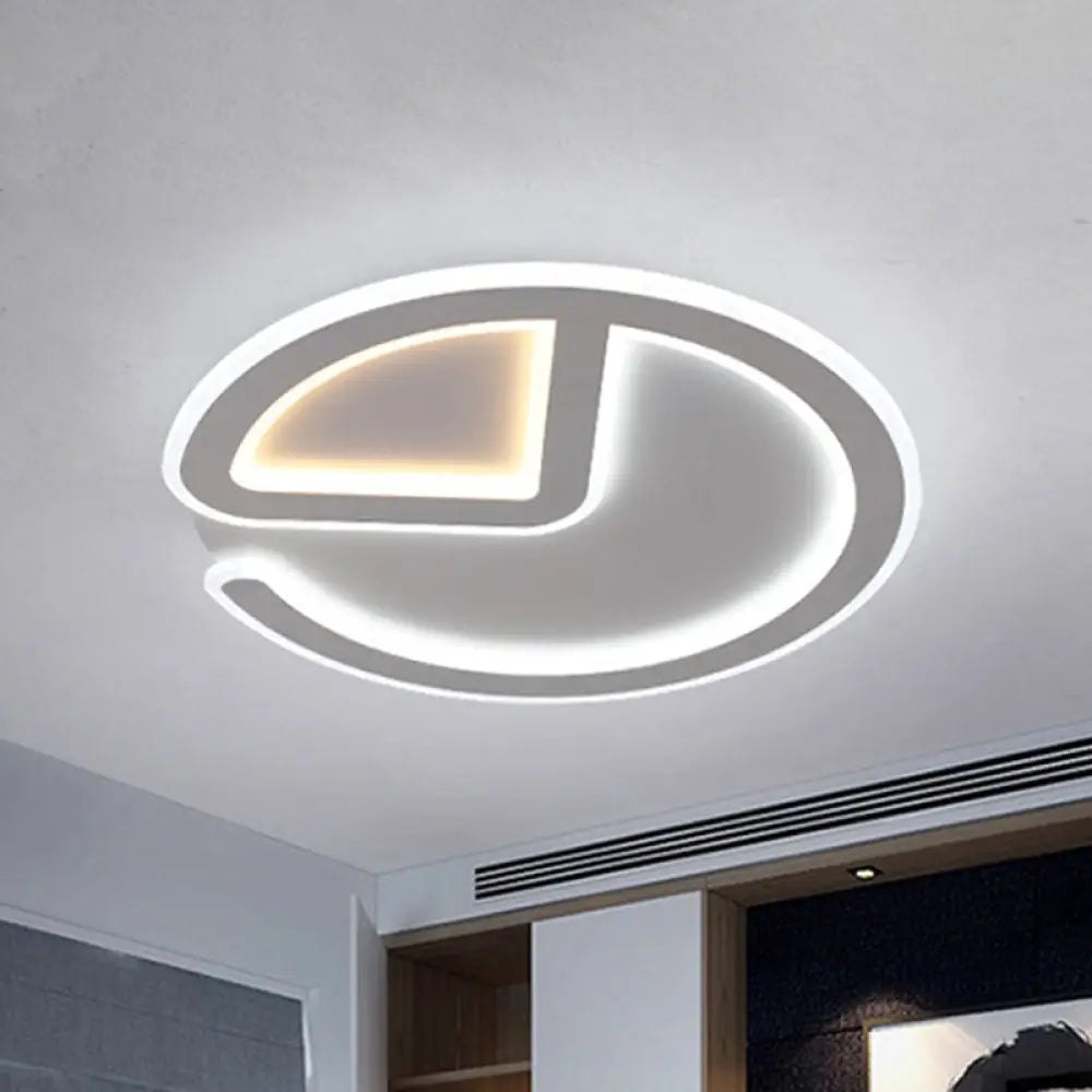 Minimal Flush Mount Led Ceiling Light Fixture - 16’/19.5’ Dia Thin Acrylic Grey Warm/White /
