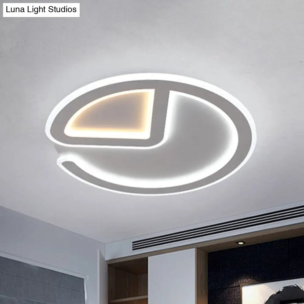 Minimal Flush Mount Led Ceiling Light Fixture - 16/19.5 Dia Thin Acrylic Grey Warm/White / 16 White