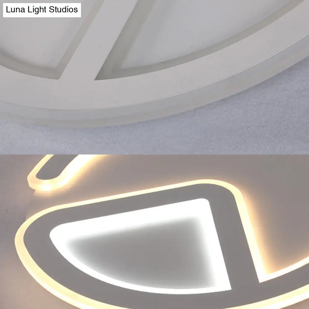 Minimal Flush Mount Led Ceiling Light Fixture - 16/19.5 Dia Thin Acrylic Grey Warm/White