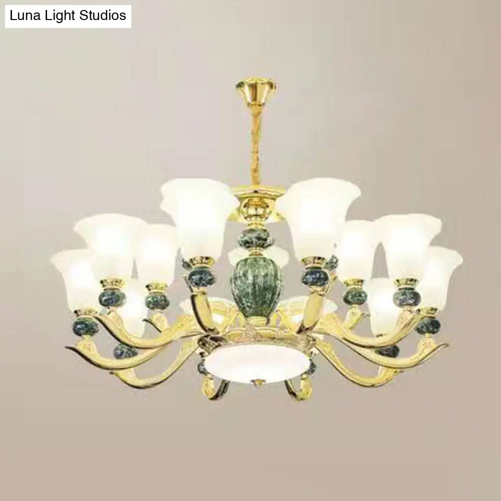 Frosted Glass Hanging Chandelier Light For Living Room Decor