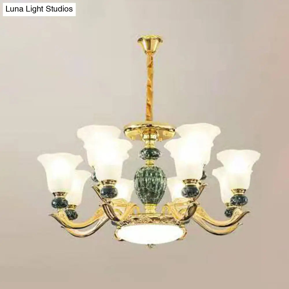 Frosted Glass Hanging Chandelier Light For Living Room Decor