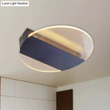 Minimal Geometric Flushmount Led Ceiling Light In Black/White/Gold - White/Warm Lighting