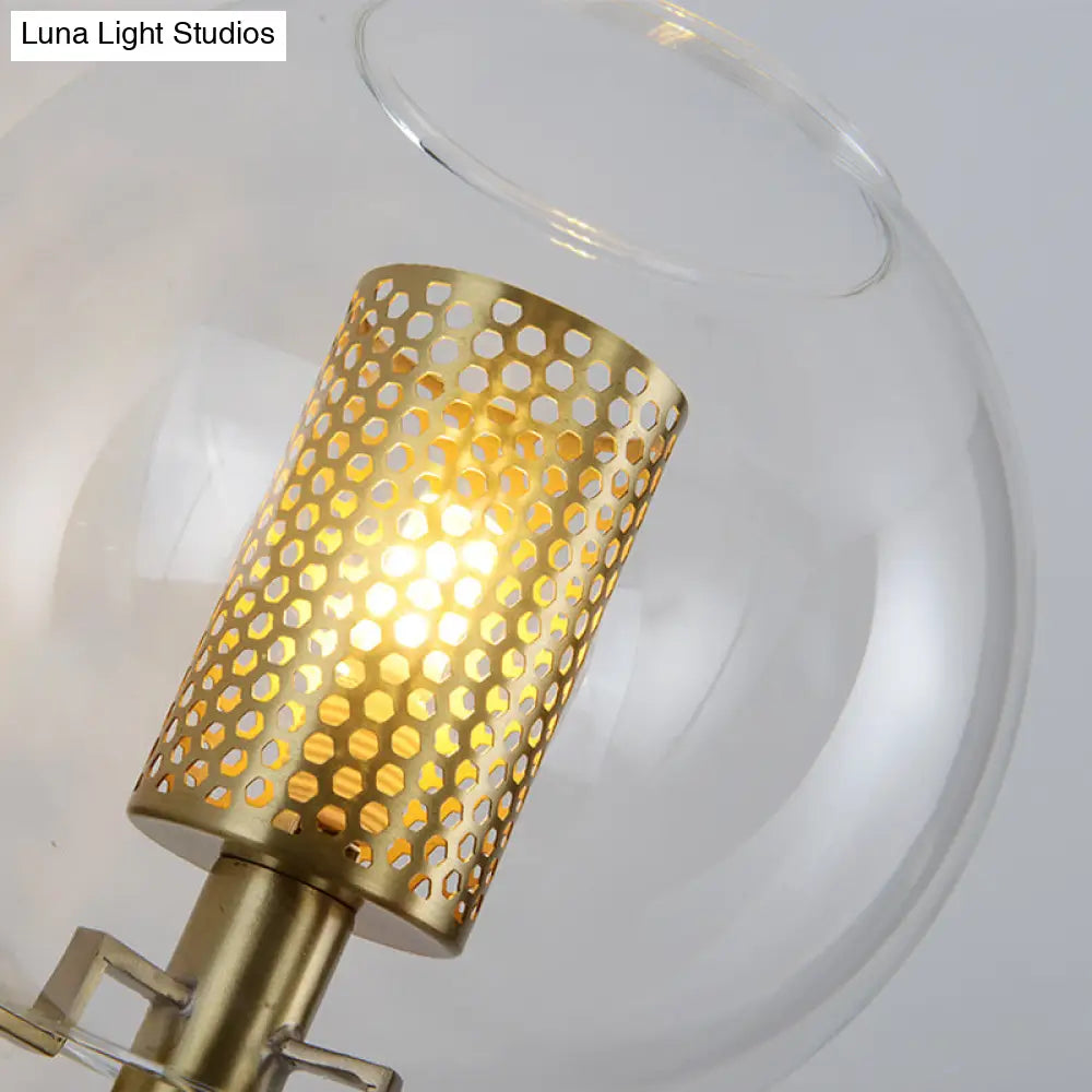 Minimal Gold Brass Wall Sconce - Cylindrical Mesh Design Mounted Light