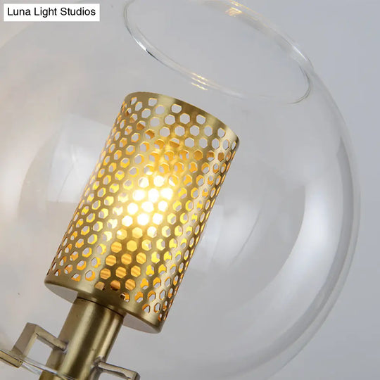 Minimal Gold Brass Wall Sconce - Cylindrical Mesh Design Mounted Light