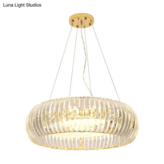 Gold Minimal Globe Crystal Chandelier: Elegant Pendant Light Fixture With 6 Lights For Living Room