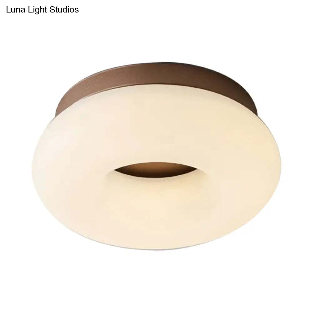 Minimal Grey/Coffee Led Ceiling Mount Light - Modern Acrylic Shade Corridor Flushmount