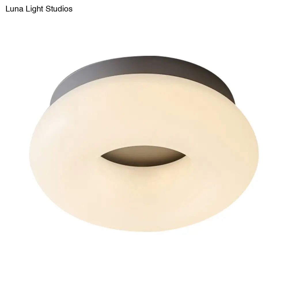 Minimal Grey/Coffee Led Ceiling Mount Light - Modern Acrylic Shade Corridor Flushmount Grey / Round