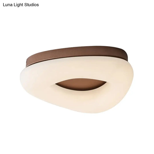 Minimal Grey/Coffee Led Ceiling Mount Light - Modern Acrylic Shade Corridor Flushmount Coffee /