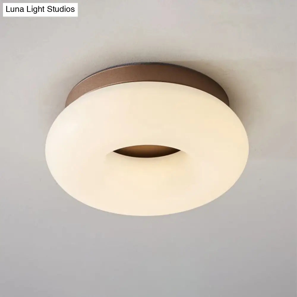 Minimal Grey/Coffee Led Ceiling Mount Light - Modern Acrylic Shade Corridor Flushmount