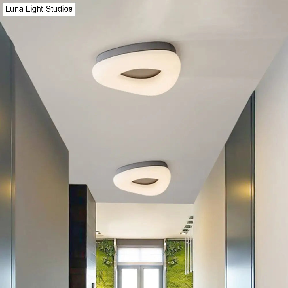 Minimal Grey/Coffee Led Ceiling Mount Light - Modern Acrylic Shade Corridor Flushmount Grey /