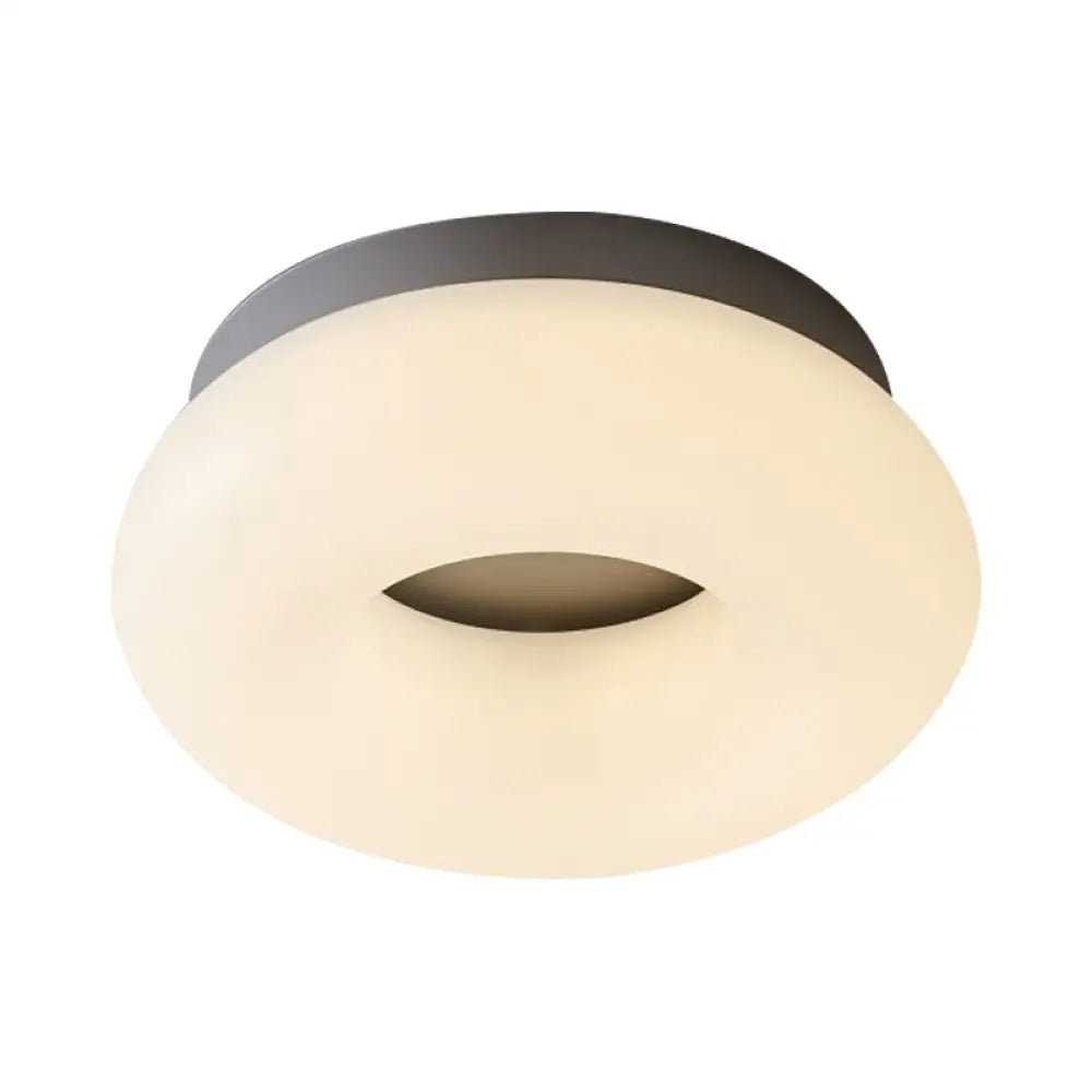 Minimal Grey/Coffee Led Ceiling Mount Light - Modern Acrylic Shade Corridor Flushmount Grey / Round
