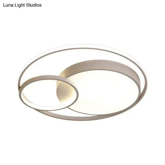 Minimal Led Flush Light - Black/White Circular Ceiling Lighting With Acrylic Shade 16’/19’/23.5’ Dia