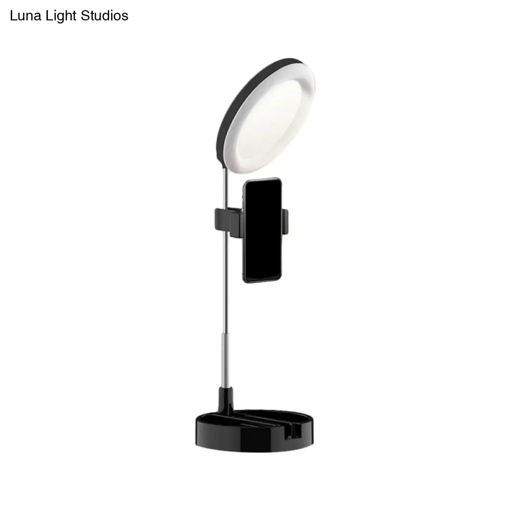 Minimal Led Makeup Lighting Mobile Phone Holder With Usb Fill Flush Lamp In Black/White/Pink