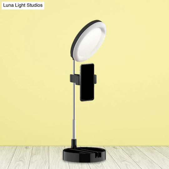 Minimal Led Makeup Lighting Mobile Phone Holder With Usb Fill Flush Lamp In Black/White/Pink