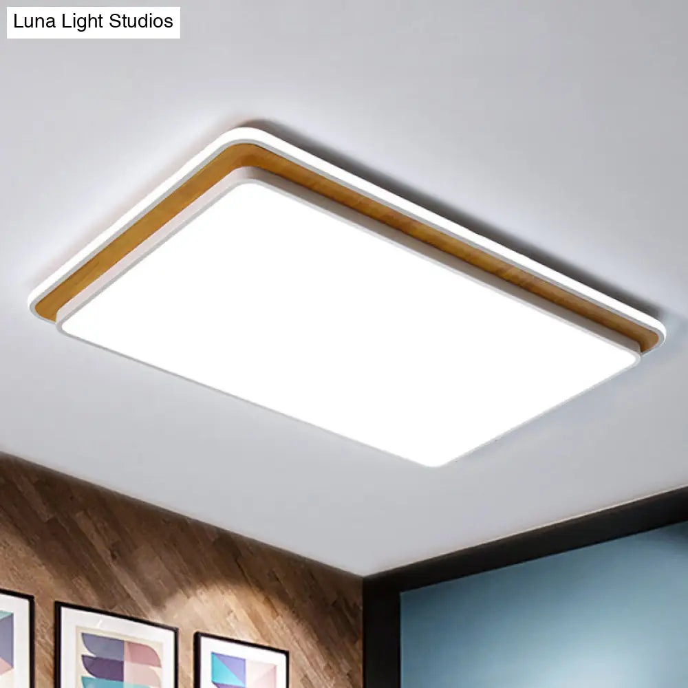 Minimal Led Metal Flush Mount Ceiling Lamp In Black/White - White/Warm Light White /