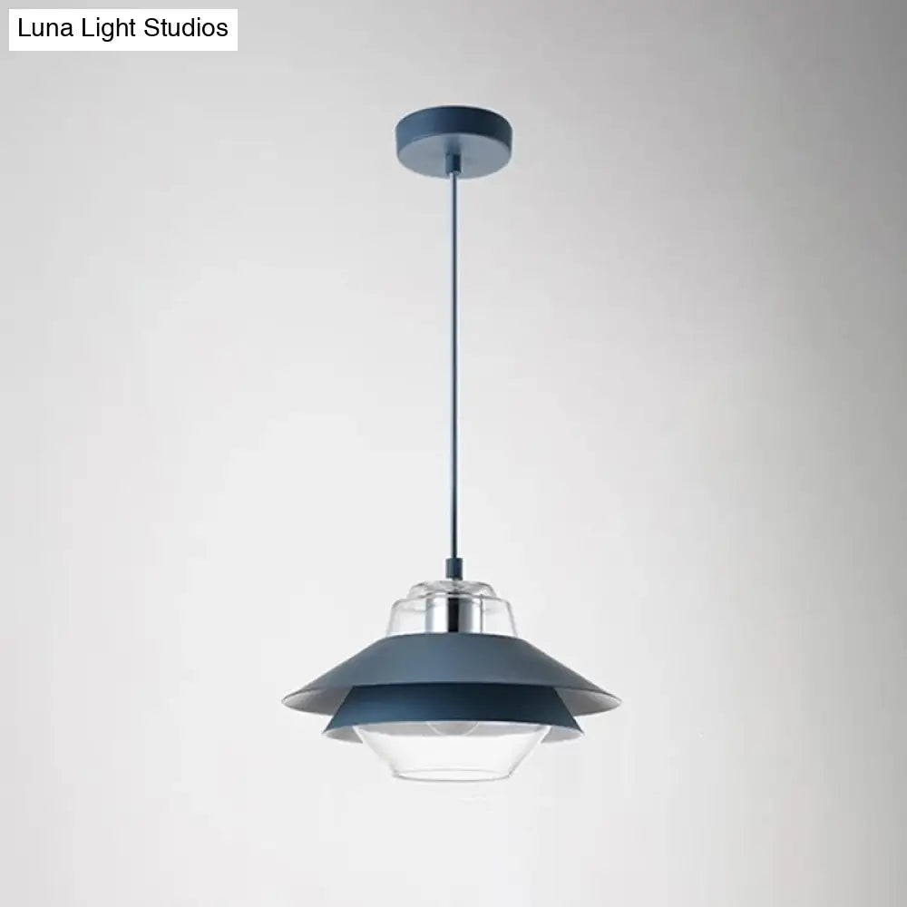 Minimalist 1-Light Metal Drop Pendant For Dining Room