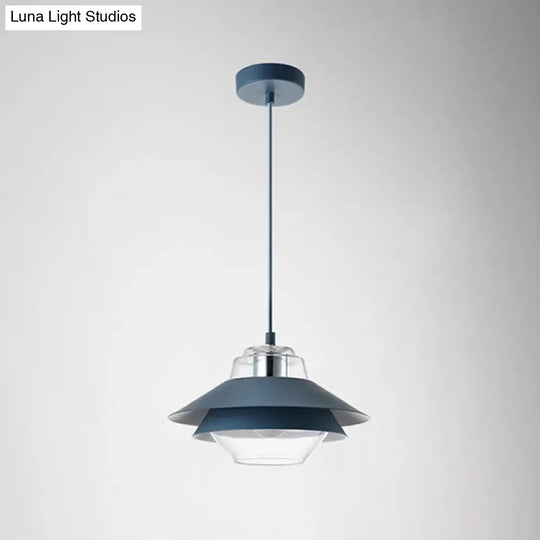 Minimalist 1-Light Metal Drop Pendant For Dining Room