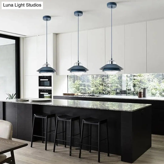 Minimalist 1-Light Metal Drop Pendant For Dining Room