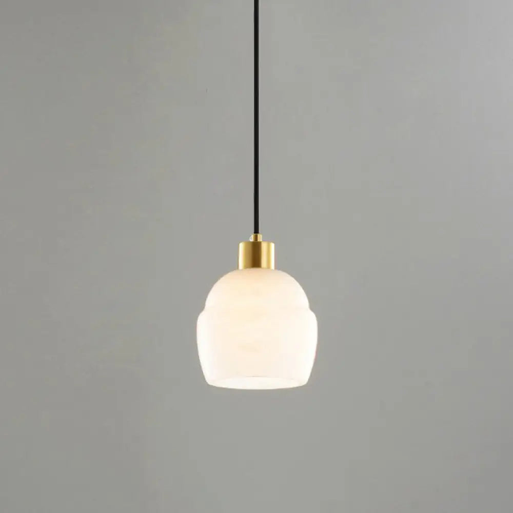 Minimalist 1-Light White Pendant Lighting Kit For Bedroom - Small Size / B