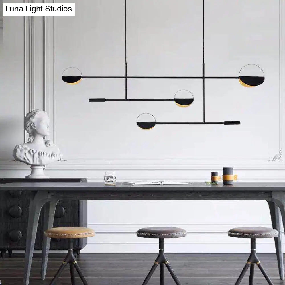 Minimalist 3-Arm Pendant Light With 4 Bulbs For Dining Room Island