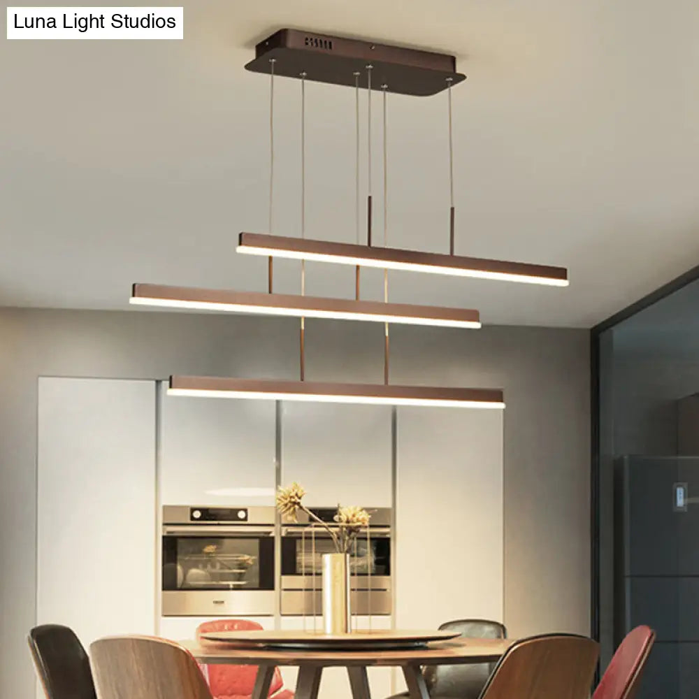 Minimalist Acrylic 3-Tiered Pendant Light For Dining Room Or Kitchen Island - Coffee With Led