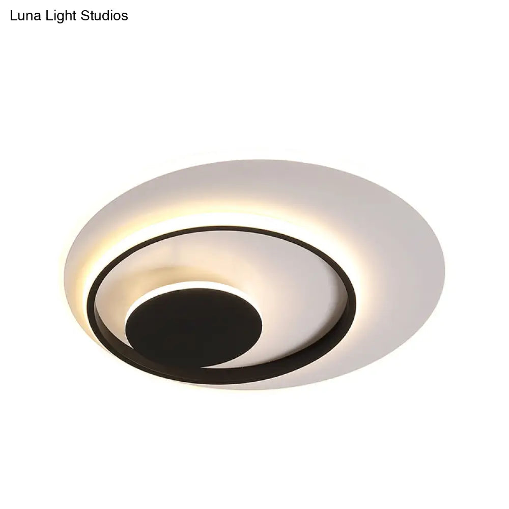 Minimalist Acrylic Circle Ceiling Led Flush Mount Light In White/Warm 16/19.5 Wide