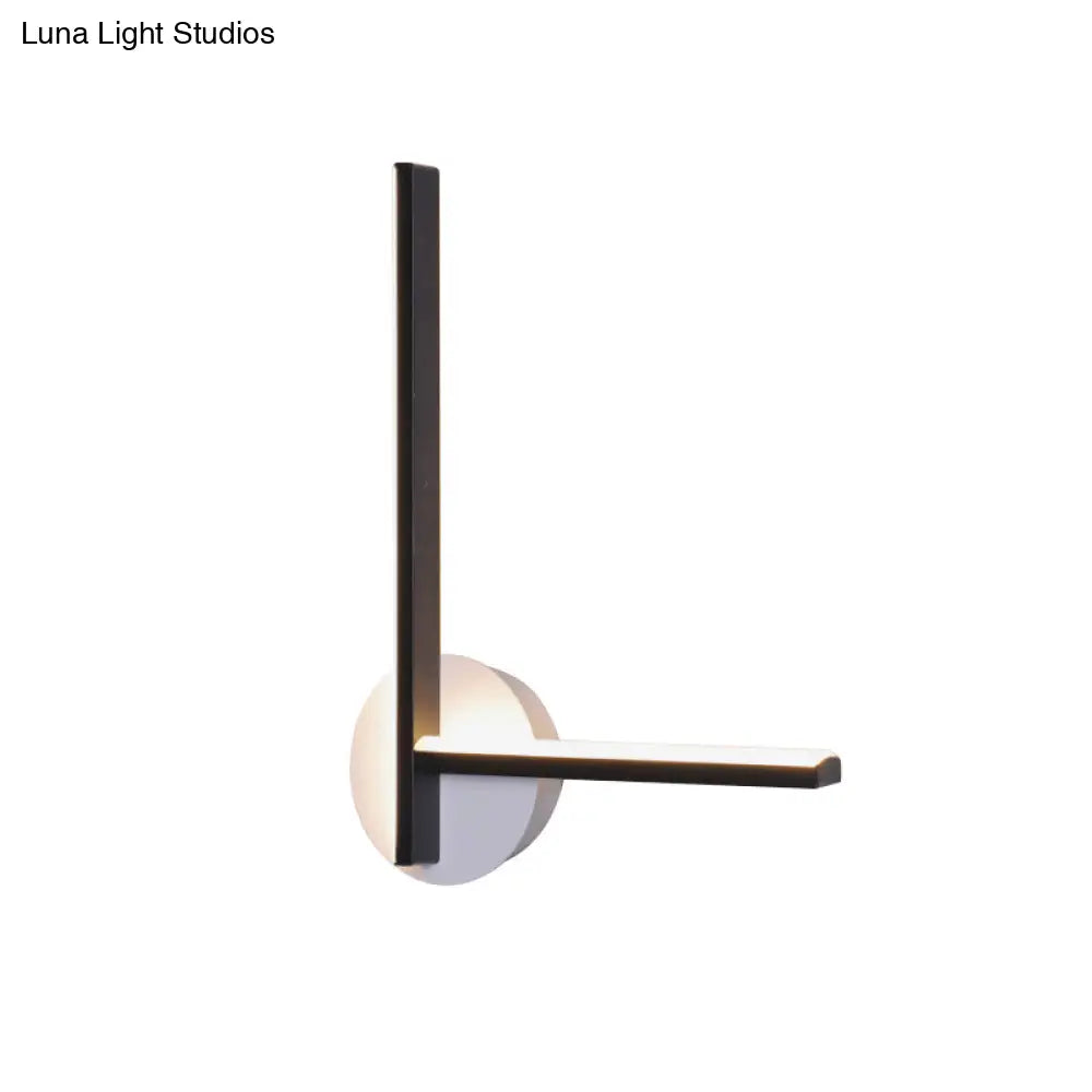 Minimalist Acrylic Cross Led Wall Sconce In Black/White For Bedside Lighting - Warm/White Ambiance