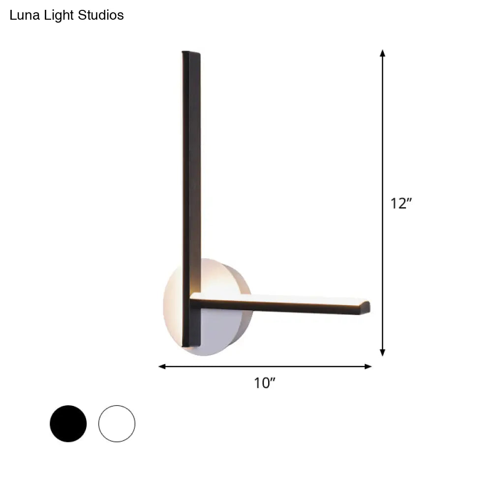 Minimalist Acrylic Cross Led Wall Sconce In Black/White For Bedside Lighting - Warm/White Ambiance