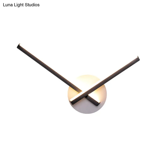 Minimalist Acrylic Cross Led Wall Sconce In Black/White For Bedside Lighting - Warm/White Ambiance